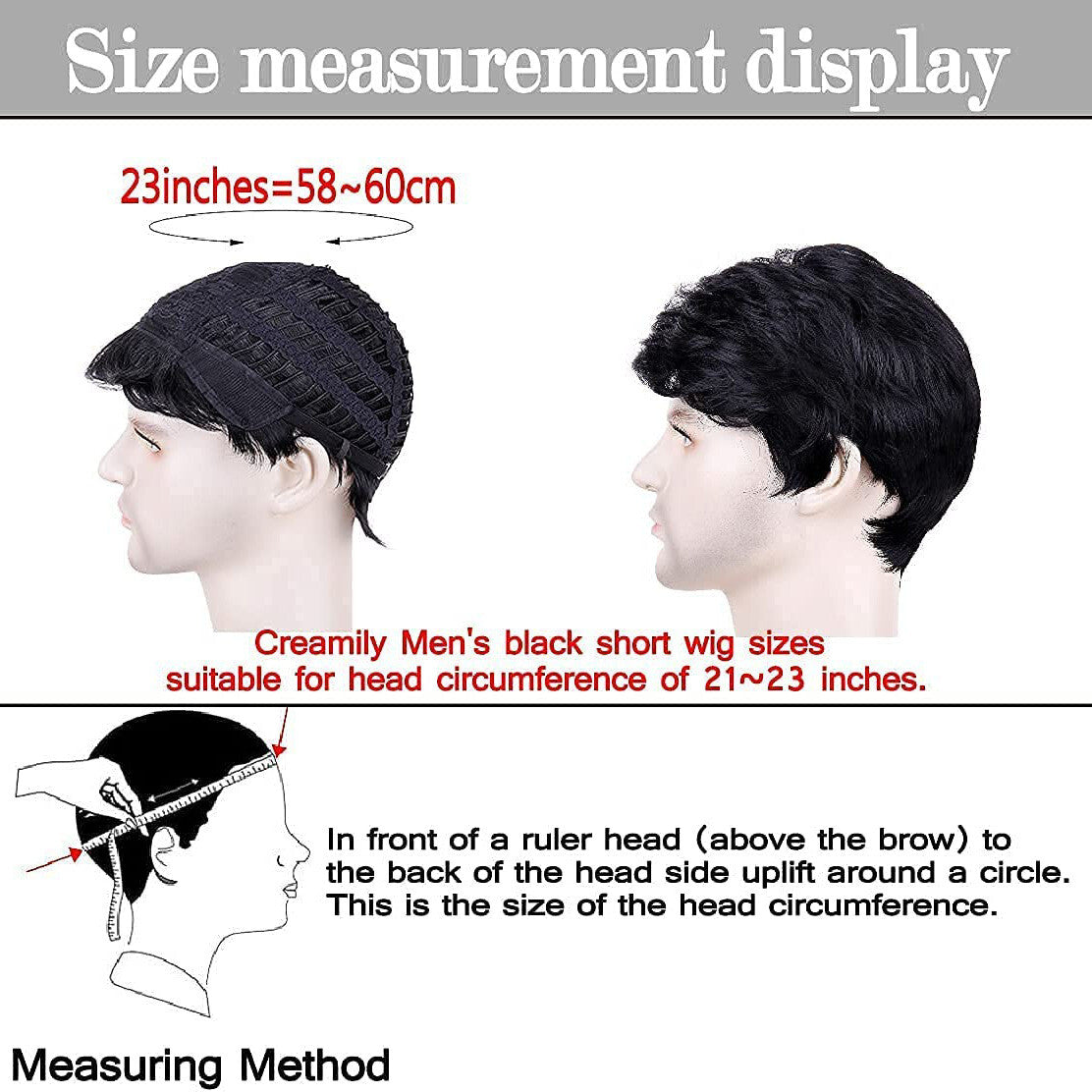 Men's Short Black Wavy Synthetic Wigs for Daily Wear - Natural Look