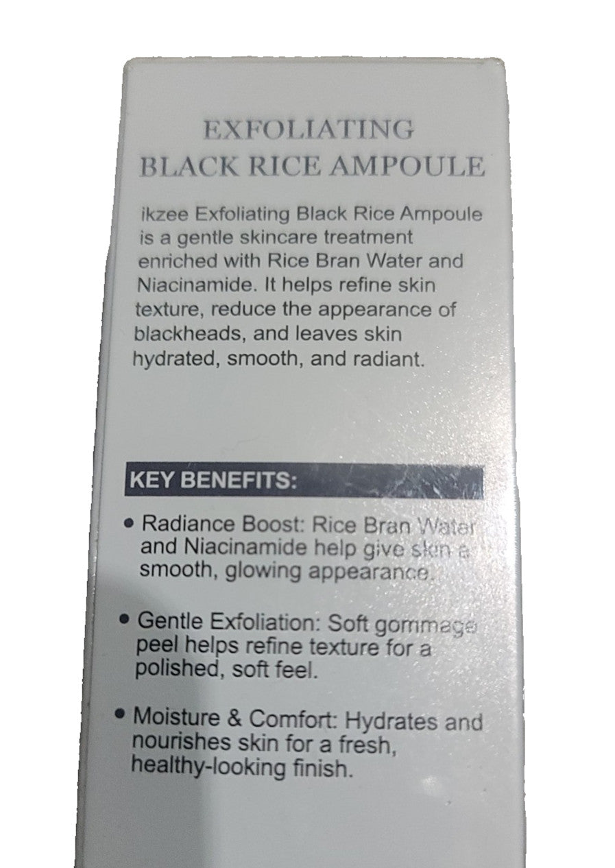Exfoliating Black Rice Ampoule Skincare Treatment with Niacinamide & Rice Bran Water 100ml