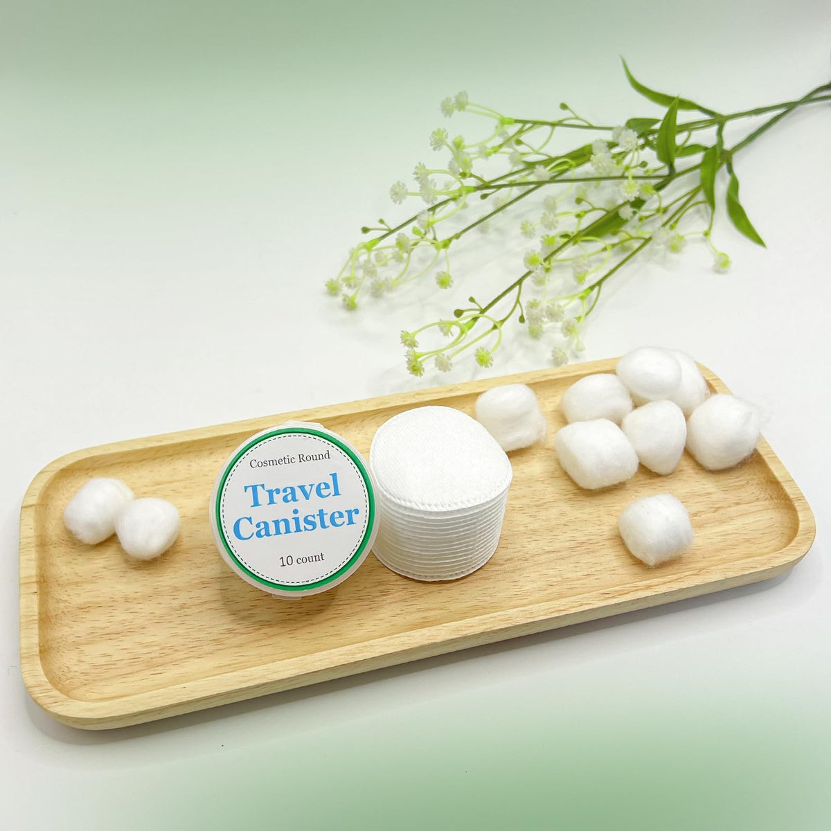 Cotton Rounds Pack of 300 with Travel Canister - Ultra Soft & Absorbent