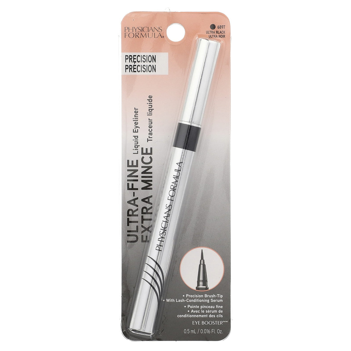 Liquid Eyeliner Ultra-Fine Tip Black 0.016 fl oz - Lash-Boosting Formula