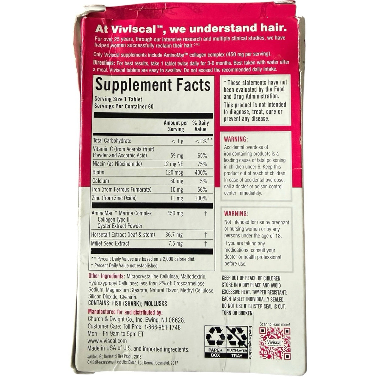 Hair Growth Supplement for Women - 120 Tablets (2 Boxes)