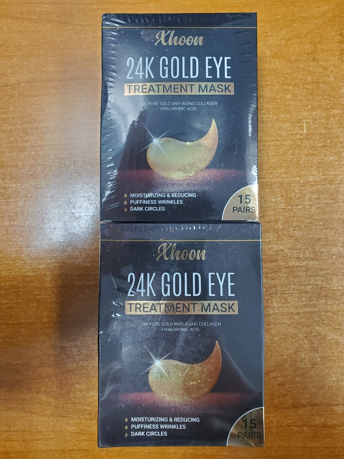 Gold Under Eye Mask Pack - 2 Boxes of 15 Pairs for Dark Circles & Rejuvenation