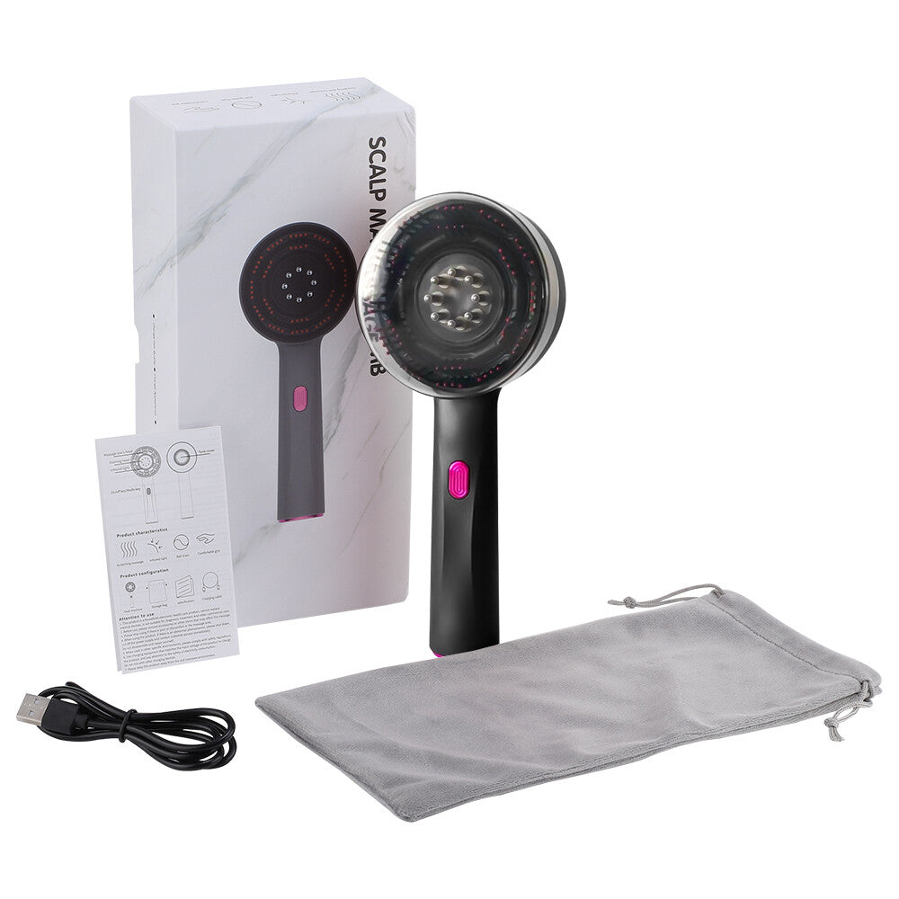 Multifunctional Electric Scalp Massager Comb with Hair Oil Applicator and Red Light Therapy
