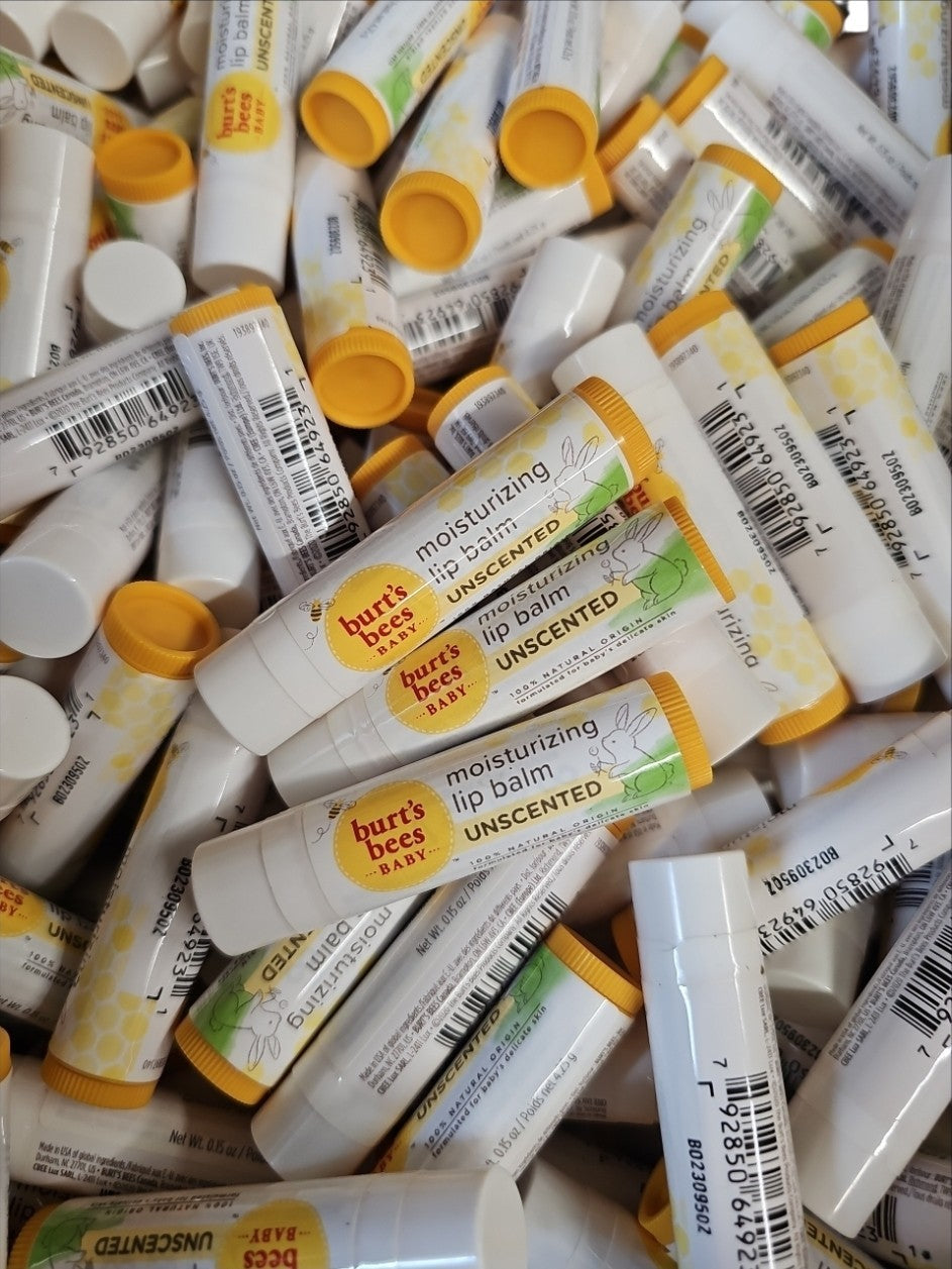 Unscented Baby Lip Balm - Natural Beeswax, 20-Pack