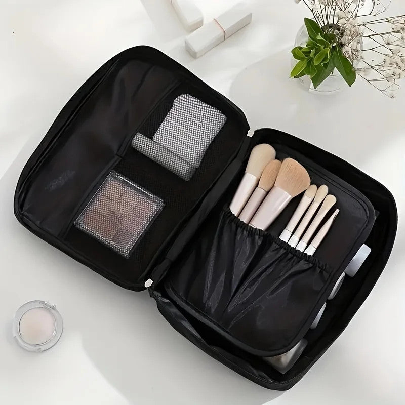 Travel Cosmetic Bag with Multiple Compartments, Makeup Organizer Pouch, Toiletry Storage