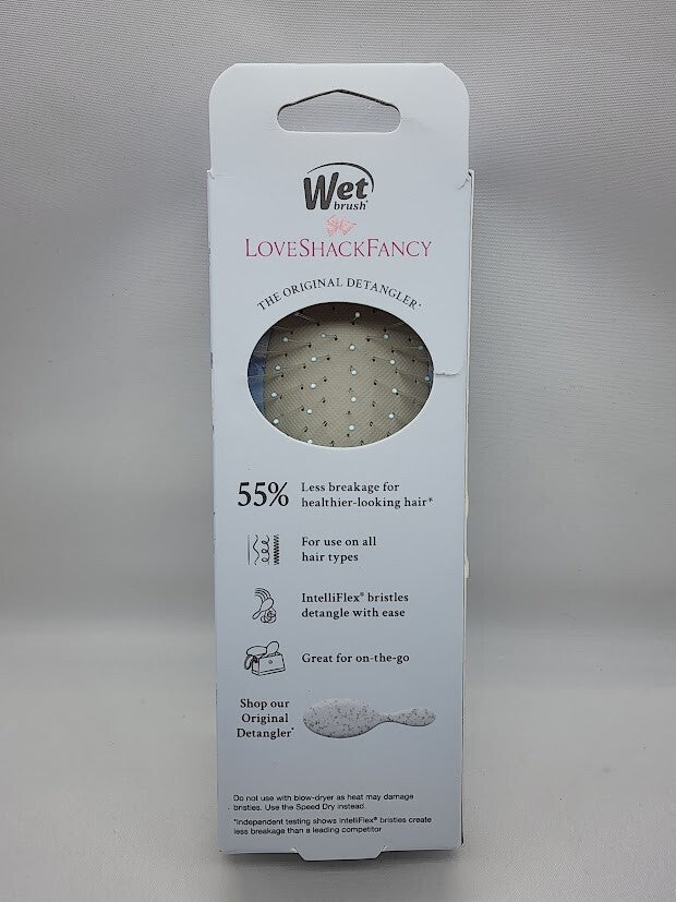 Mini Detangling Hair Brush for All Hair Types - LoveShackFancy Rosettes Blue
