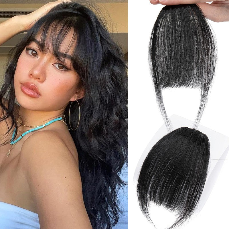 Clip-In Hair Bangs Extensions for 100% Remy Human Hair - Thick & Thin Styles