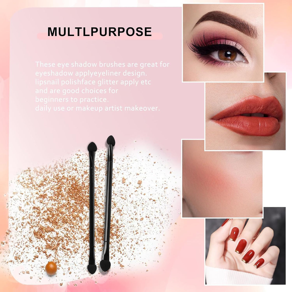 30PCS Disposable Double-Ended Eyeshadow Makeup Sponges Brushes