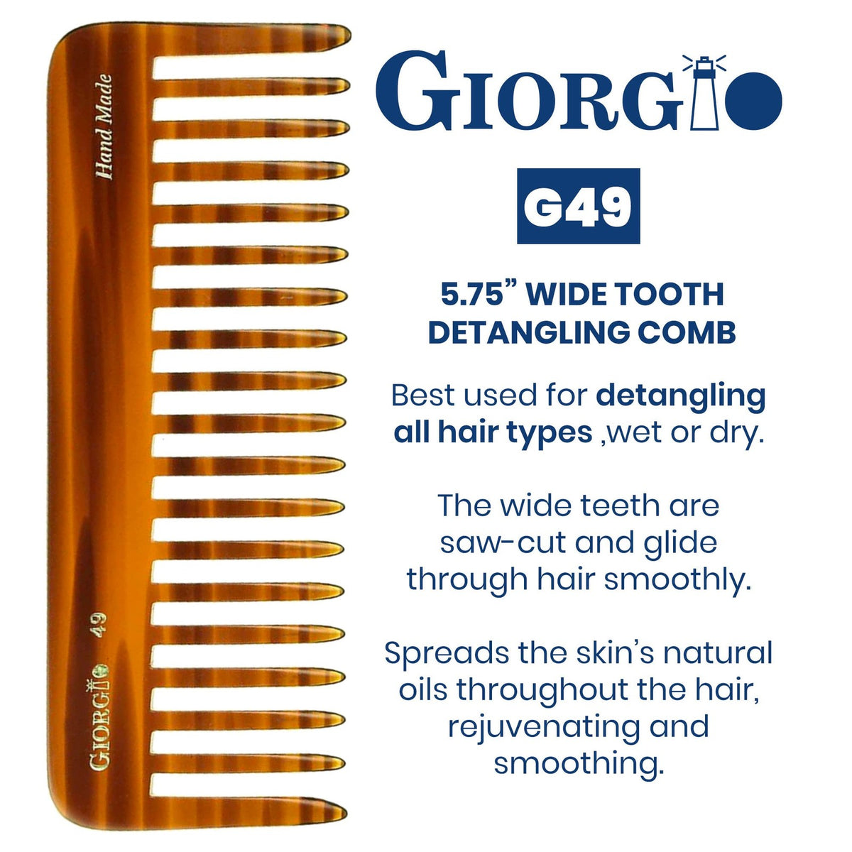 Large Wide-Tooth Detangling Comb for Thick Curly Wavy Hair - Pain-Free Hair & Beard Styler