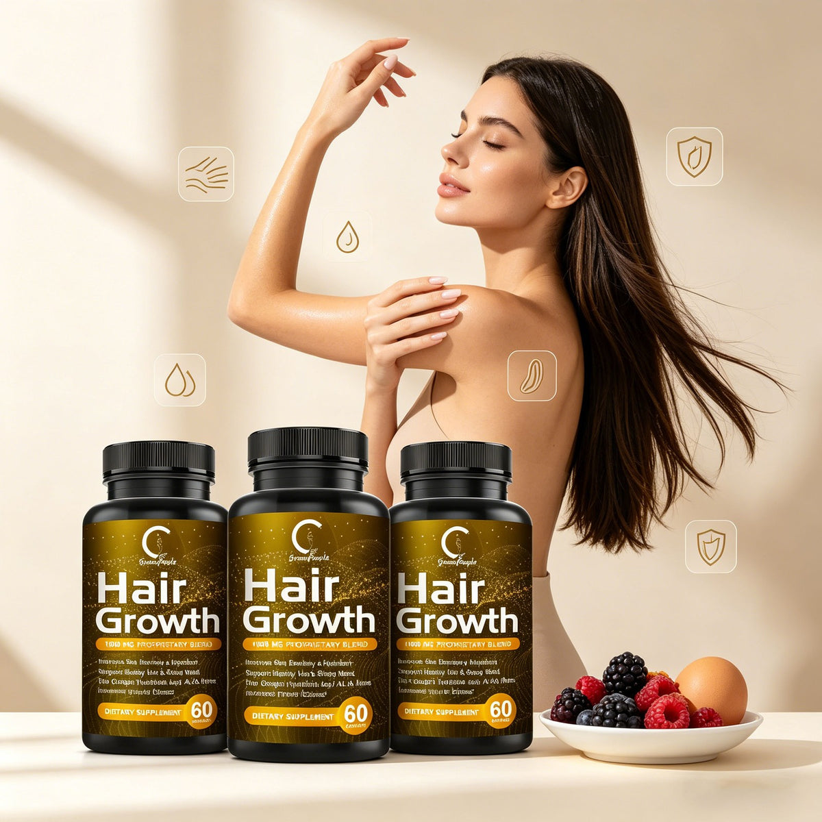 BLOCKER HAIR FAST GROWTH HERBAL PILLS PREVENT ANTI LOSS STIMULATE 180