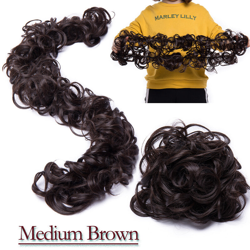 Natural Messy Curly Hair Bun Extension Wrap Long Thick Scrunchie Updo
