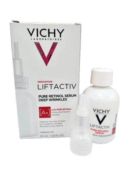 Retinol Face Serum for Deep Wrinkles - Vichy Liftactiv Pure 1.01 oz, Pack of 2