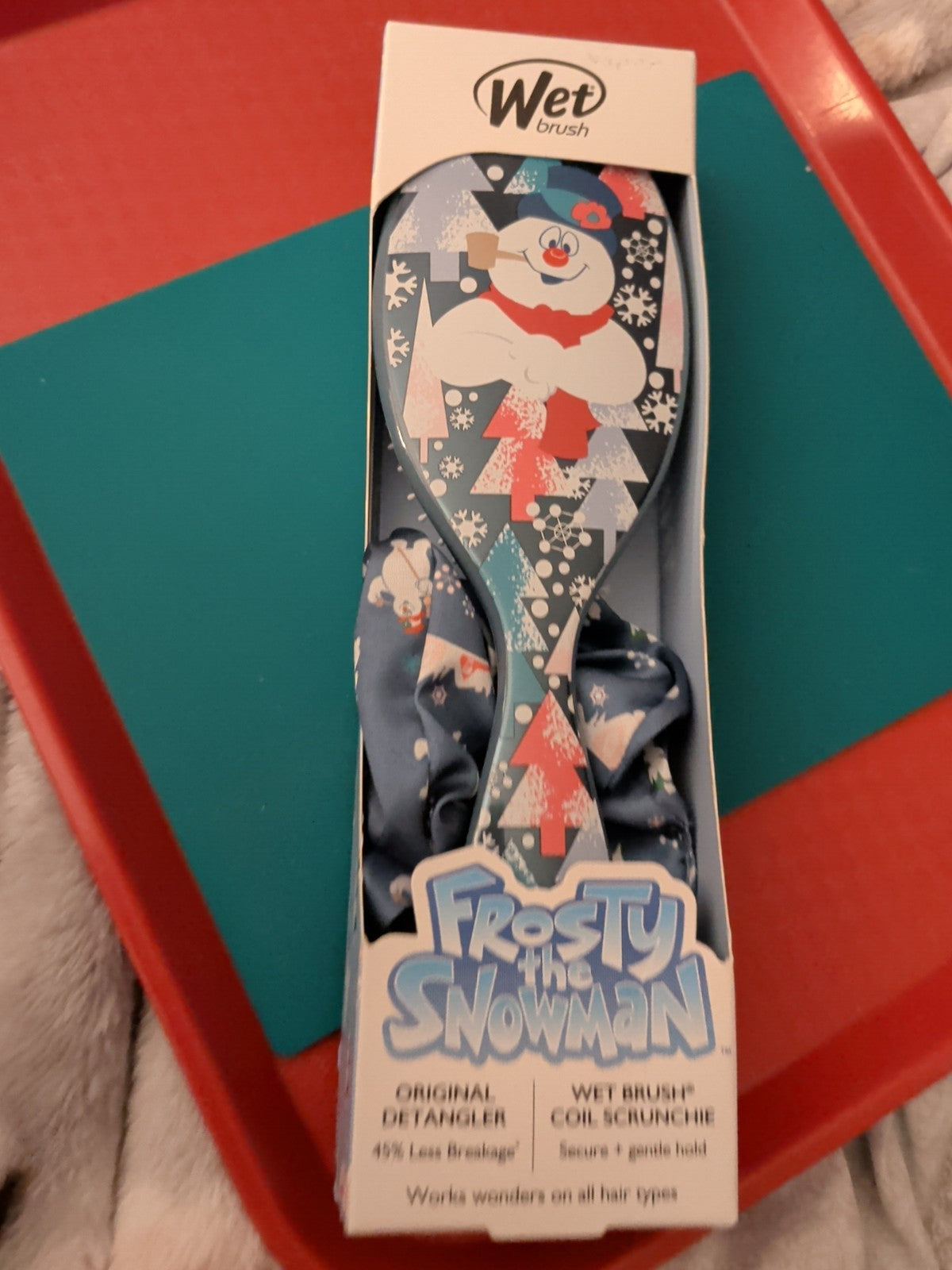 Frosty Snowman Detangler Hair Brush - Christmas Hair Care Gift, 8 Inch