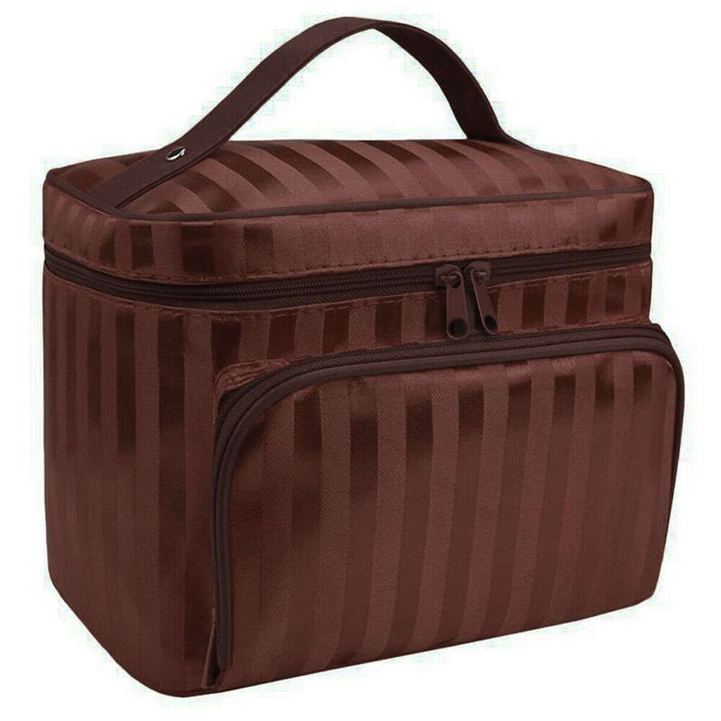 Large Makeup Organizer Bag with Handles Travel Cosmetic Case Storage Pouch