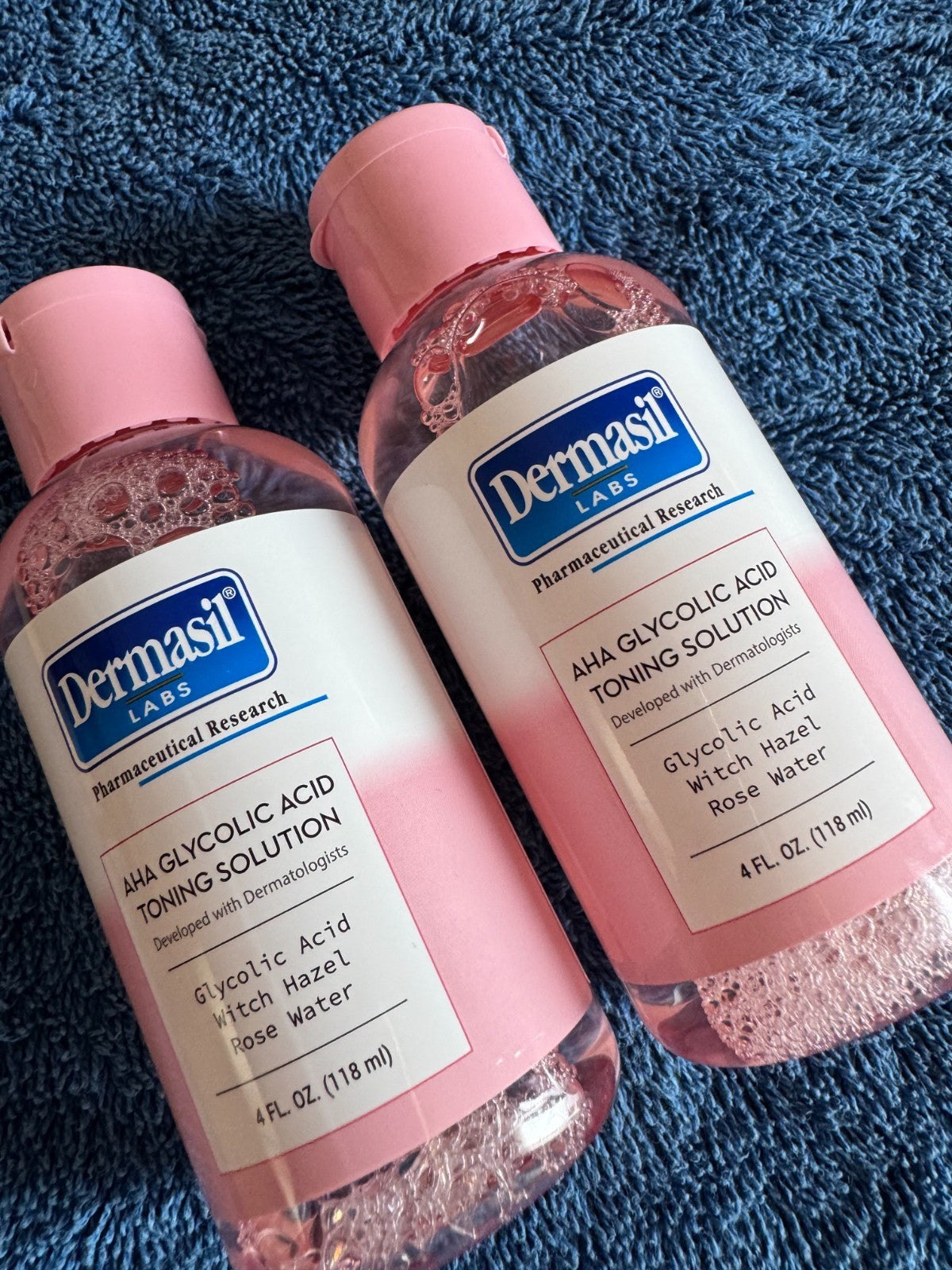 Glycolic Acid Toning Solution with Witch Hazel & Rose Water - 2 Pack, 4 Fl Oz