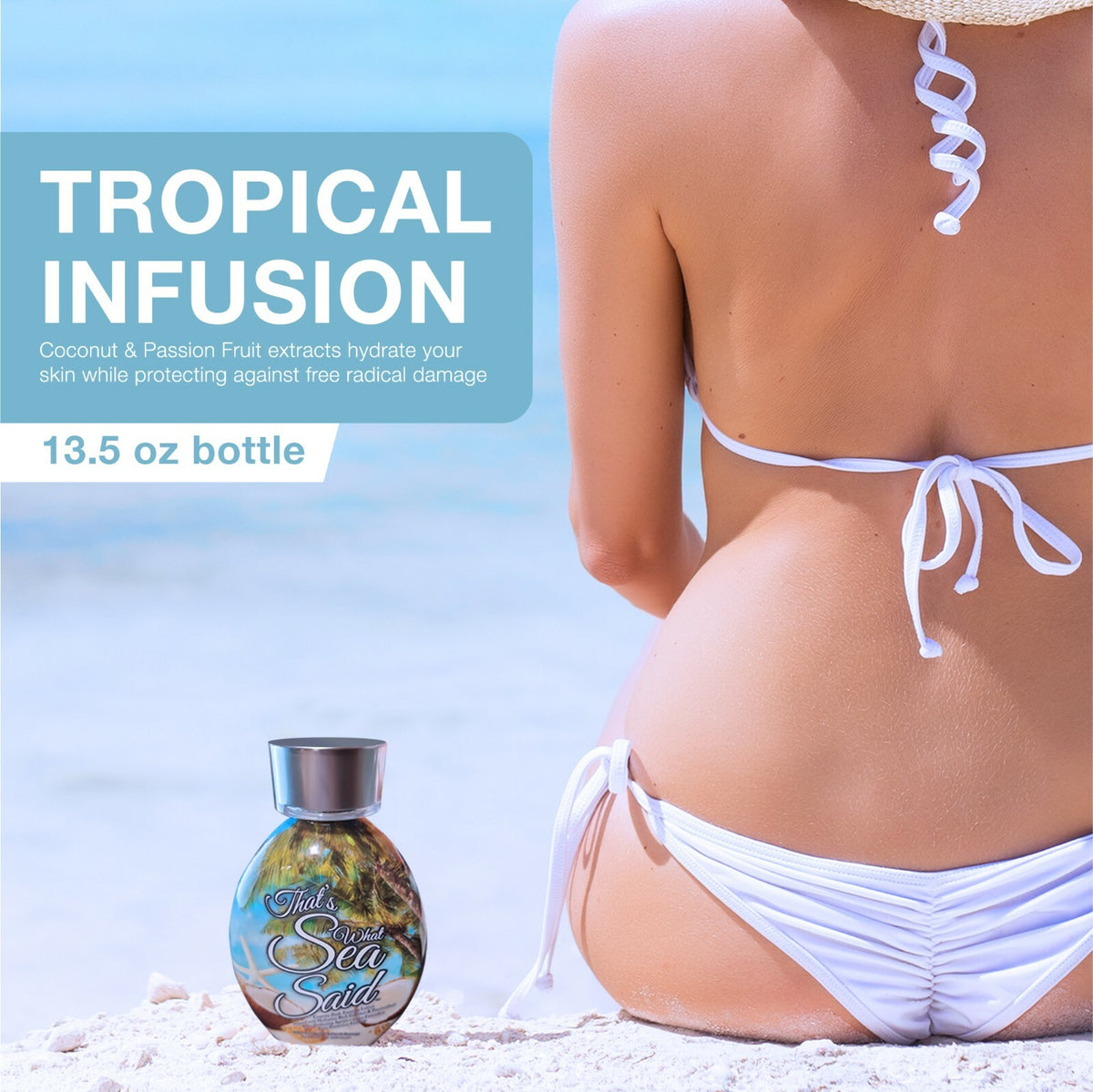 That's What Sea Said Coconut Tanning Bed Lotion Accelerator for Indoor & Outdoor Tan