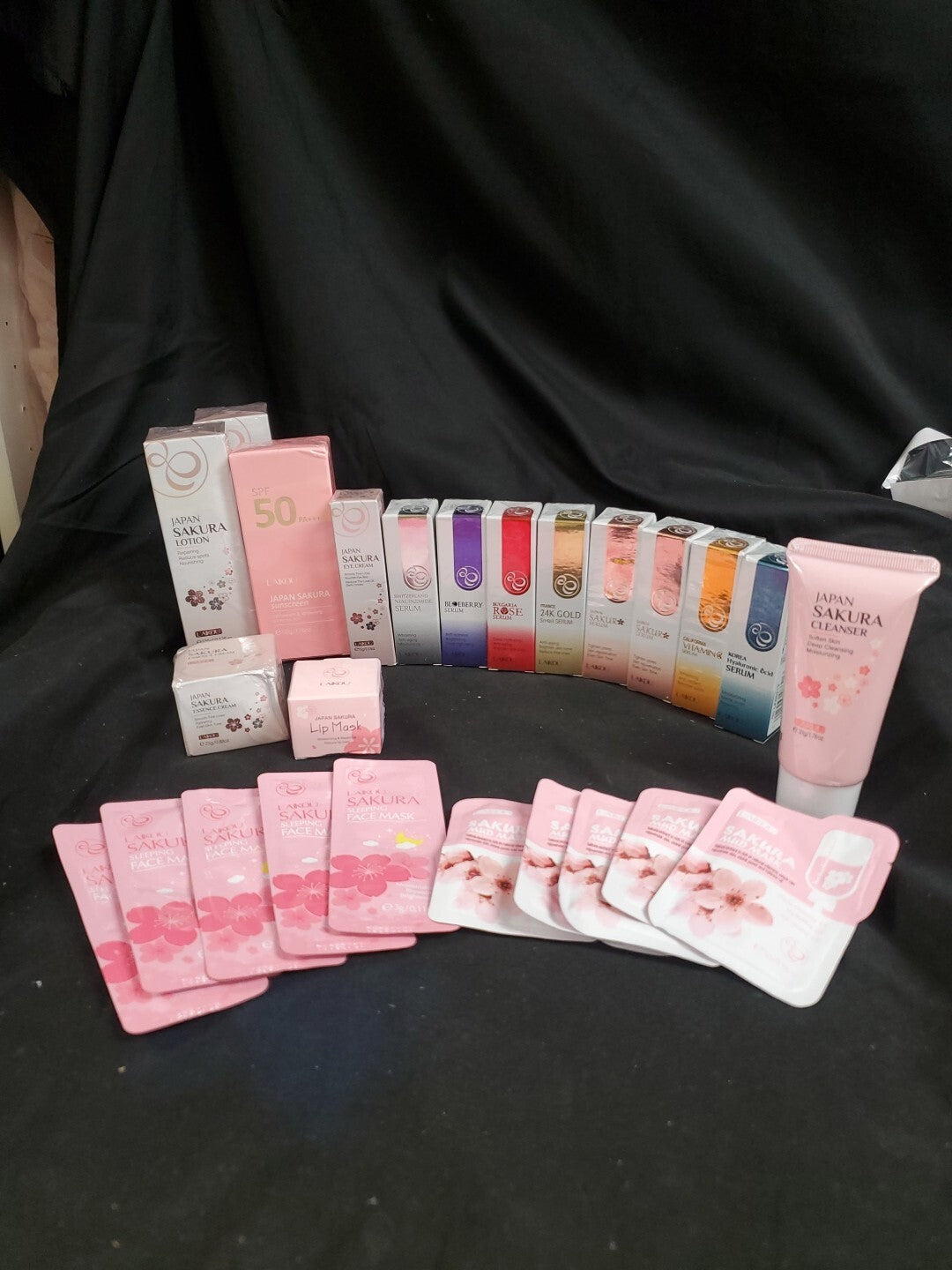 Sakura Women's Beauty Gift Set - Skin Care Lotion Serum Masks & More, 25 Pieces