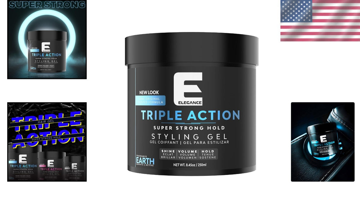 Hair Gel with Super Hold & Extreme Volume - 8.45oz for All Hair Types