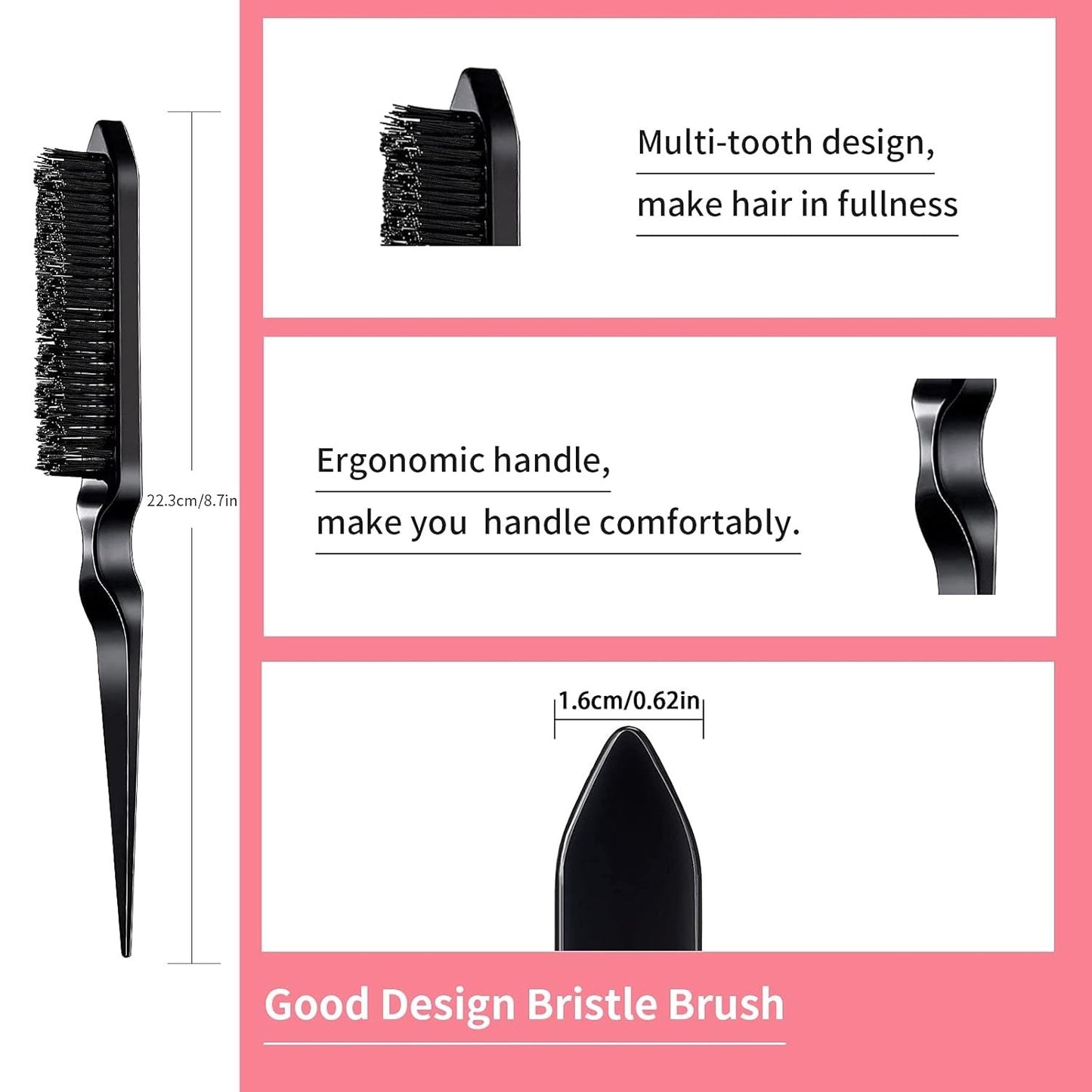 Hair Styling Tool Set with Comb and Edge Brush for Effortless Hair Styling