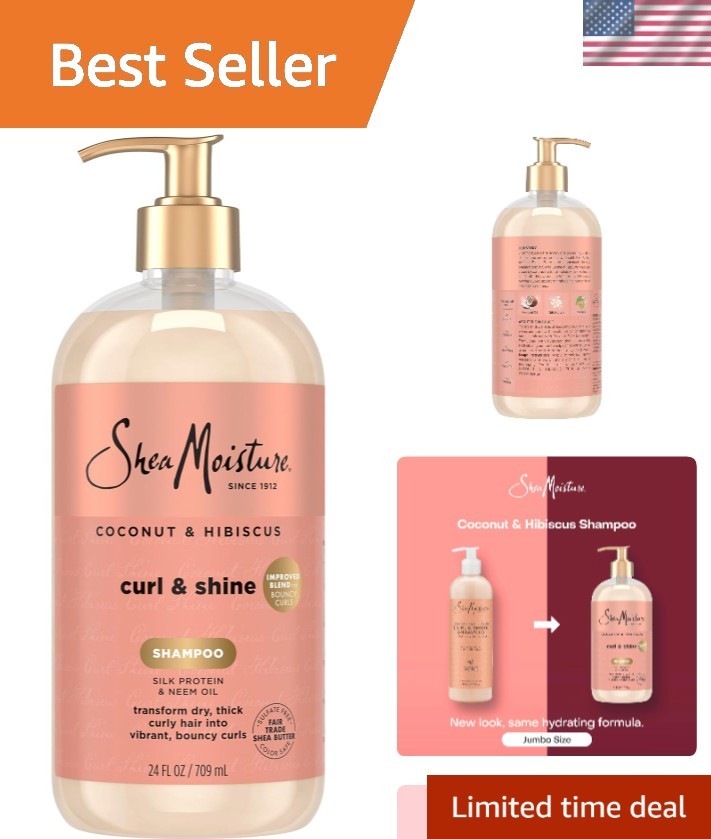 Curl-Defining Coconut & Hibiscus Shampoo for Moisturizing & Strengthening