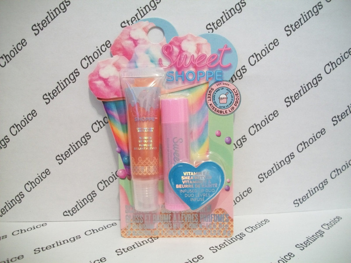 Cotton Candy Scented Lip Gloss & Lip Balm with Vitamin E & Shea Butter