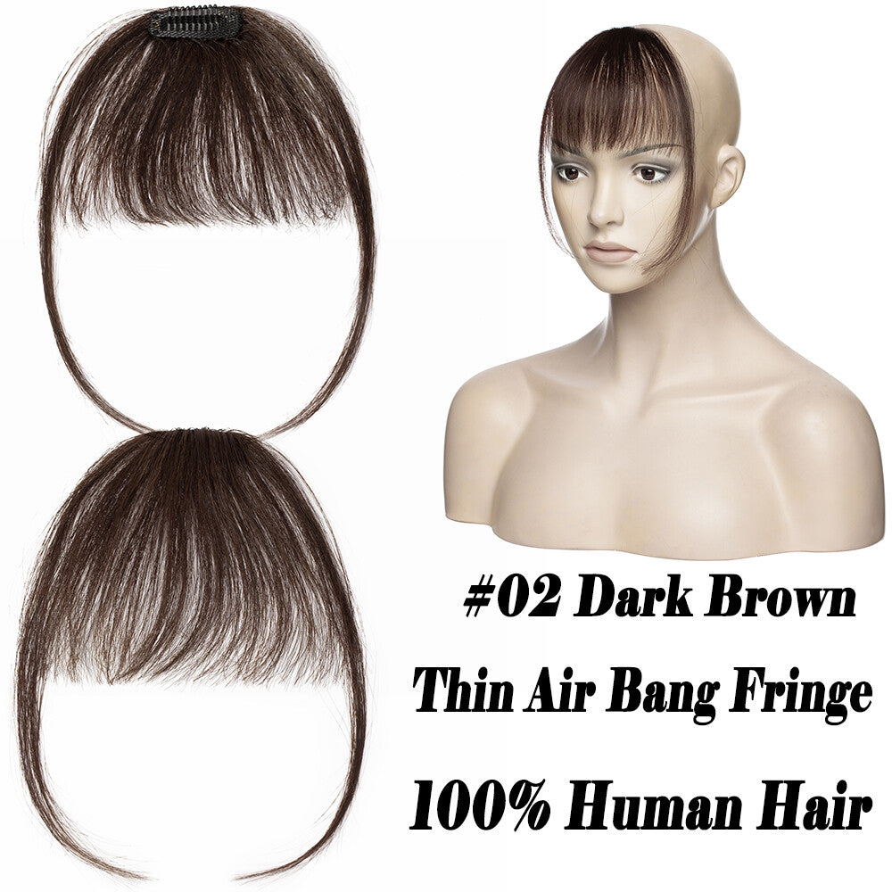 Human Hair Clip-In Bangs Topper with Remy Hair for Natural Look