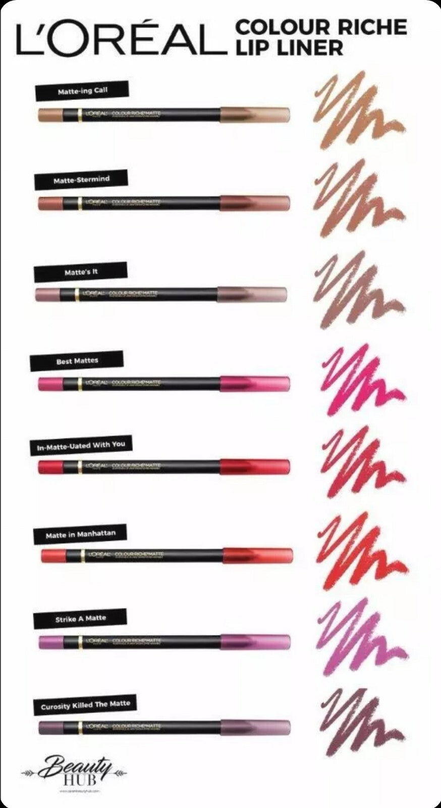 Loreal Colour Riche Matte Lip Liner Ultra Creamy Glide 100 in Manhattan