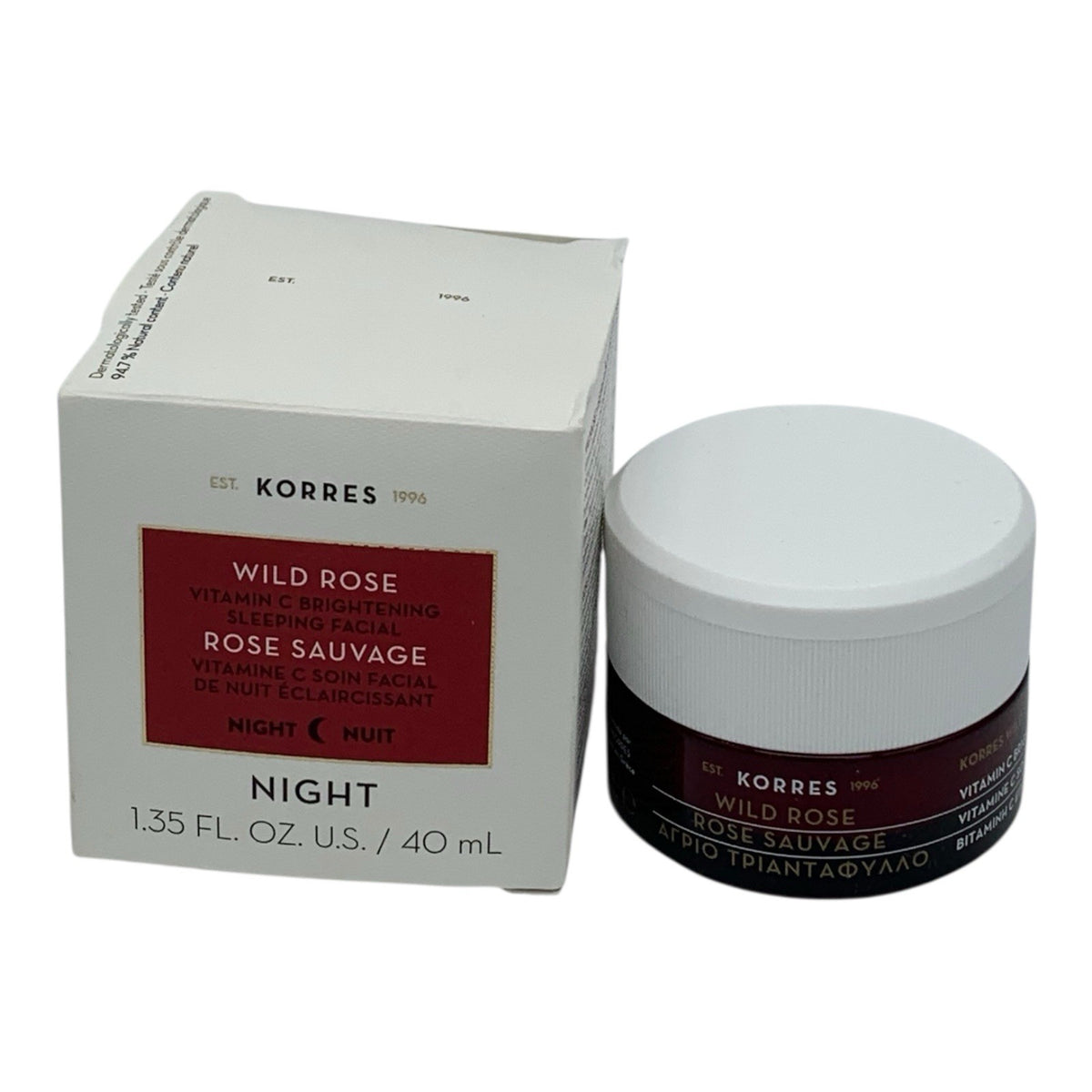 Korres Wild Rose Sauvage Night Cream - 40ML Hydrating Facial Moisturizer
