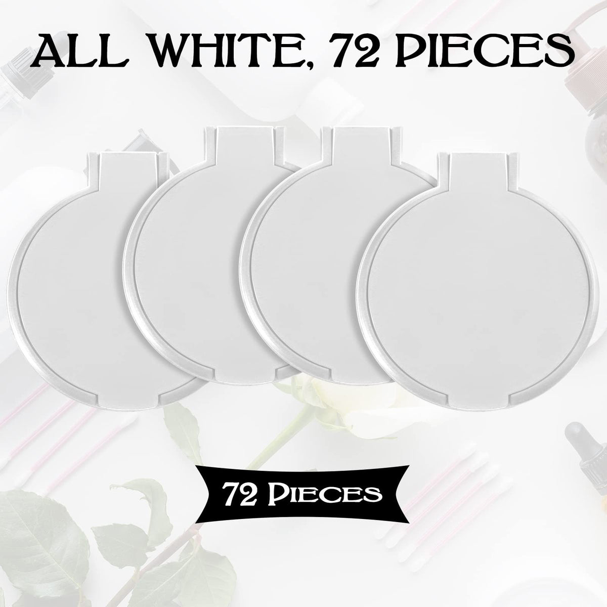 72 Pack Portable Round Makeup Mirrors - Foldable Compact Travel Vanity