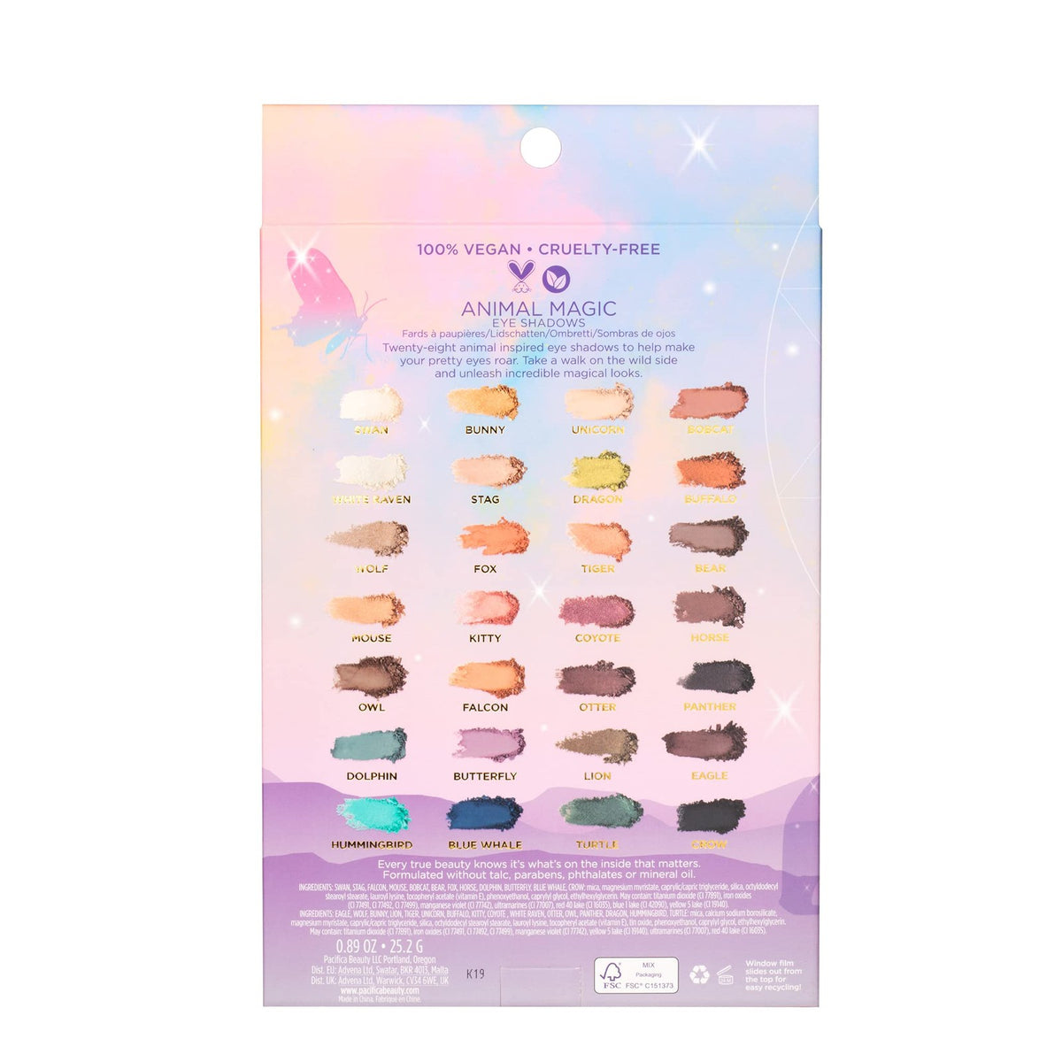 Animal-Inspired Eyeshadow Palette with 28 Colors - Matte, Shimmer, Glitter for Creative Makeup