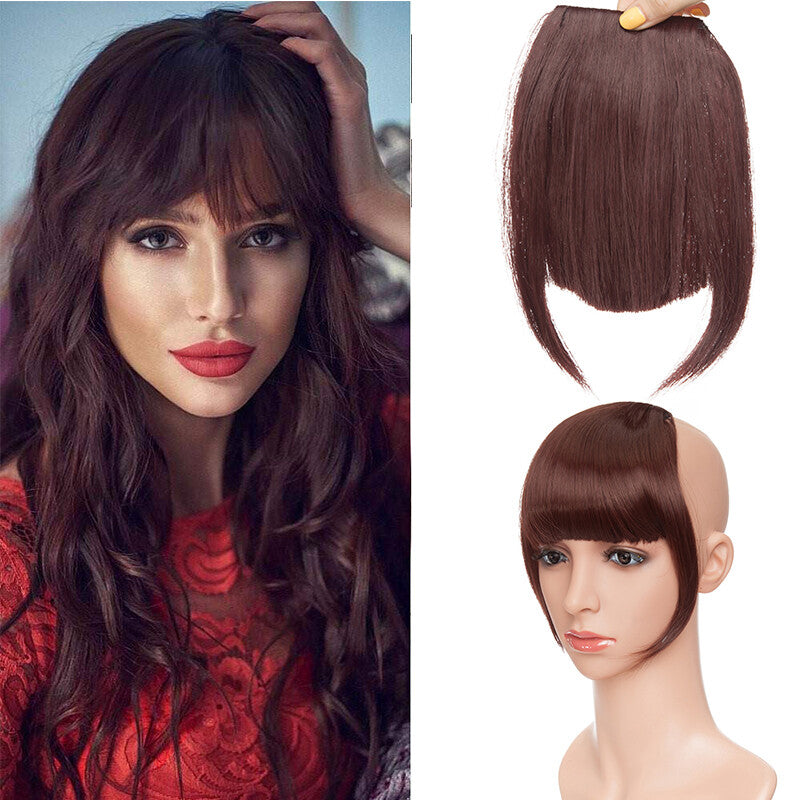 Clip-In Hair Bangs Extensions - Wispy, Natural, 9-inch Styles