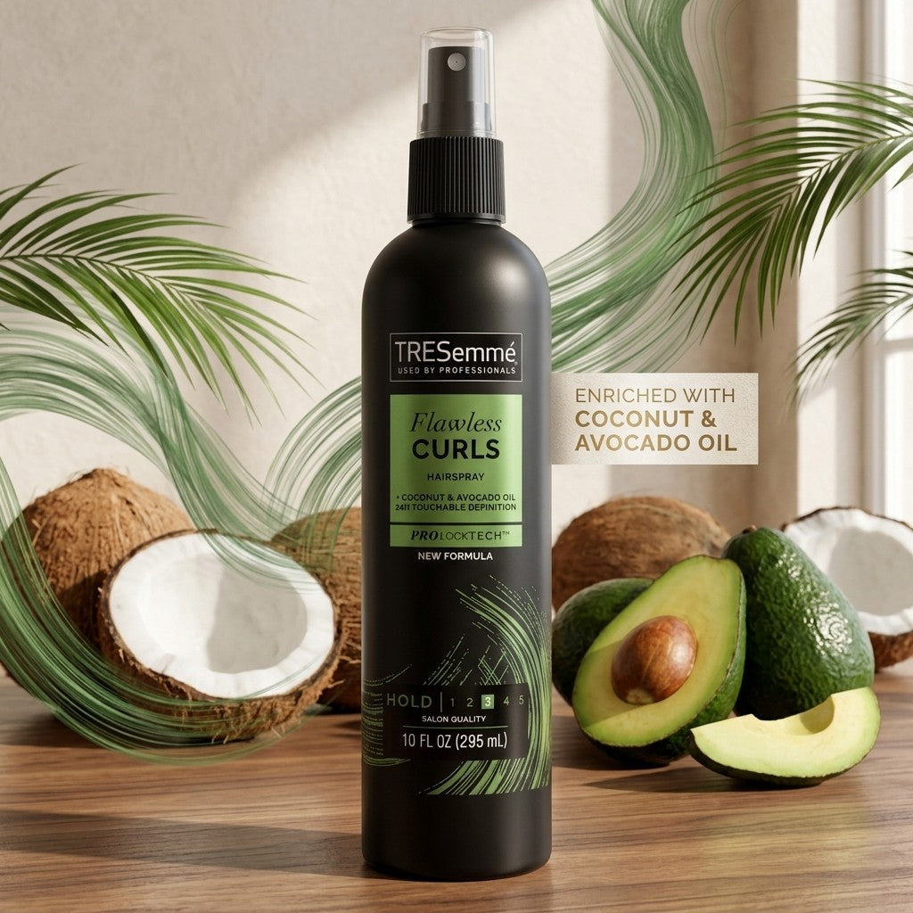 TRESemmé Flawless Curls Non-Aerosol Hairspray Level 3 Hold with Coconut & Avocado Oil