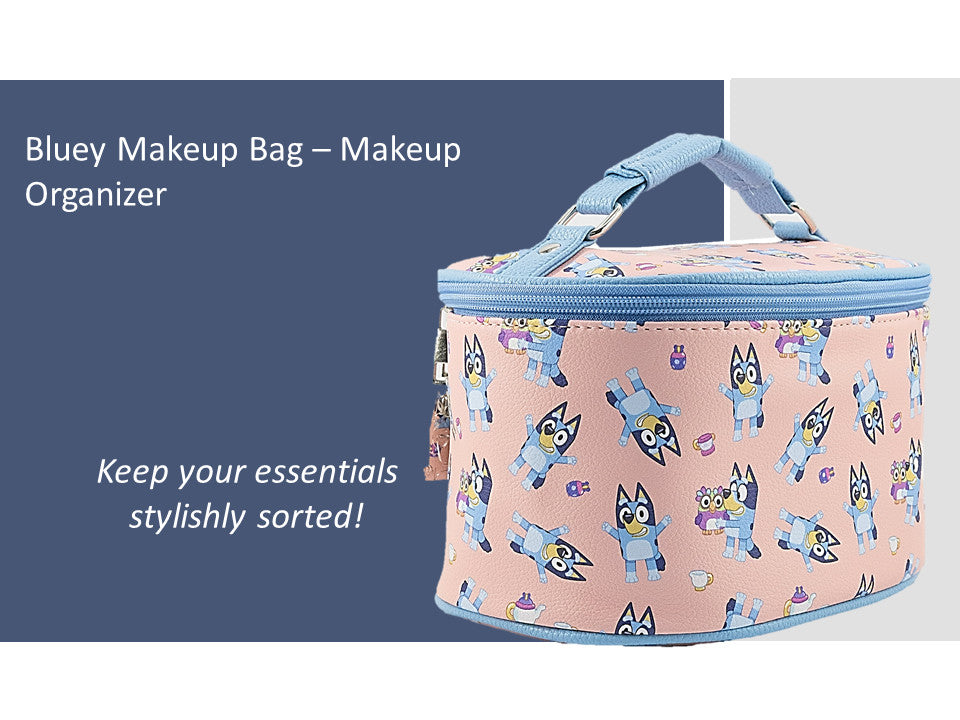 Bluey Makeup Bag Organizer Travel Toiletry Bag - Durable & Easy to Clean
