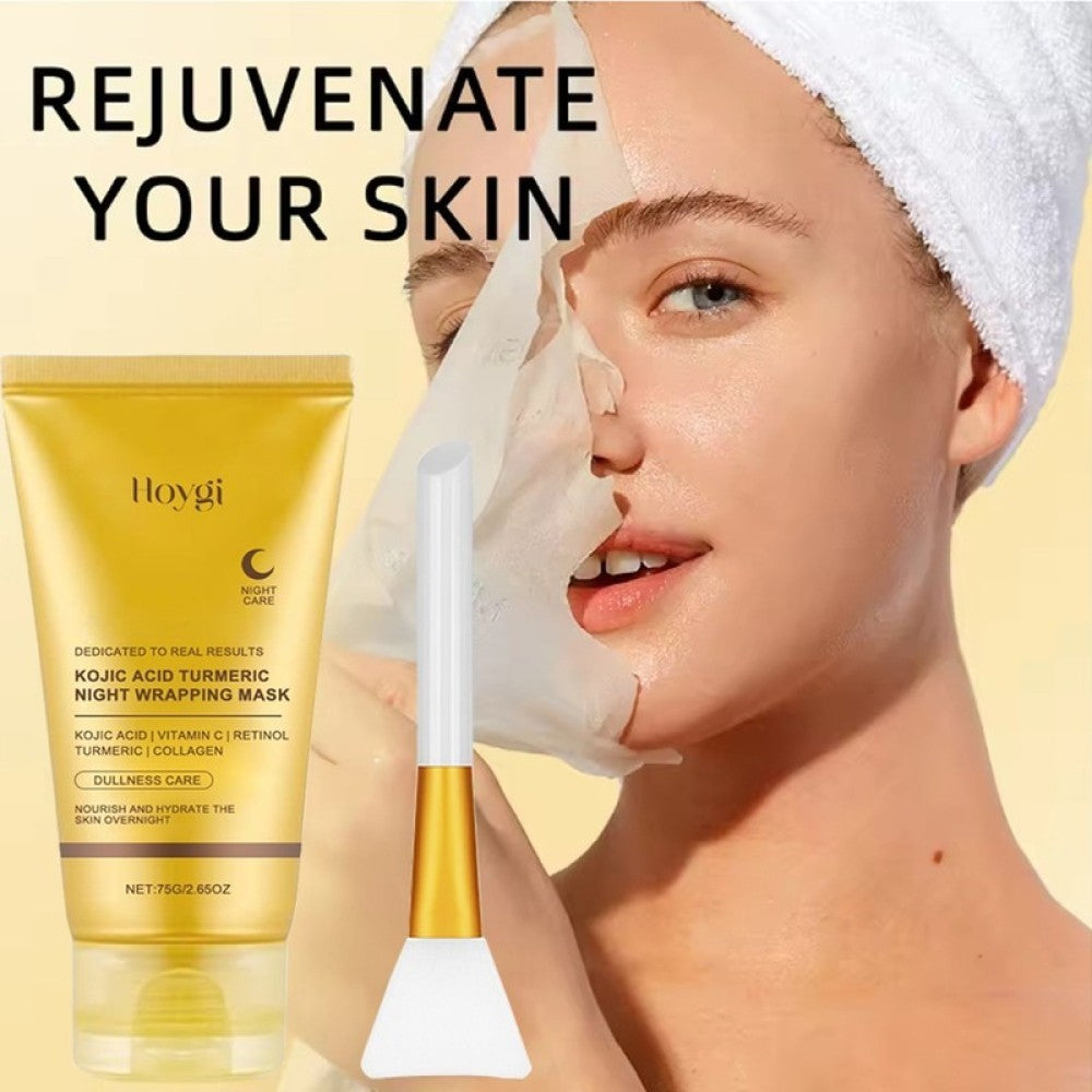 Turmeric Collagen Night Peel-Off Mask 75g + Brush