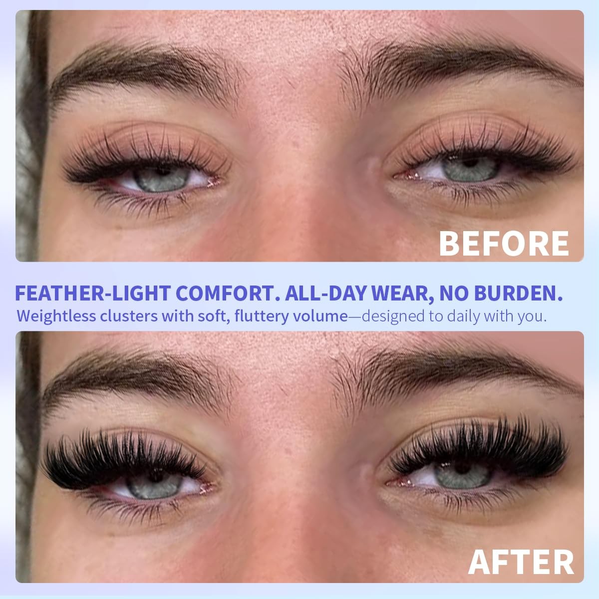 False Eyelash Clusters Spike Lash Extensions Black - Bold Volume & Reusable