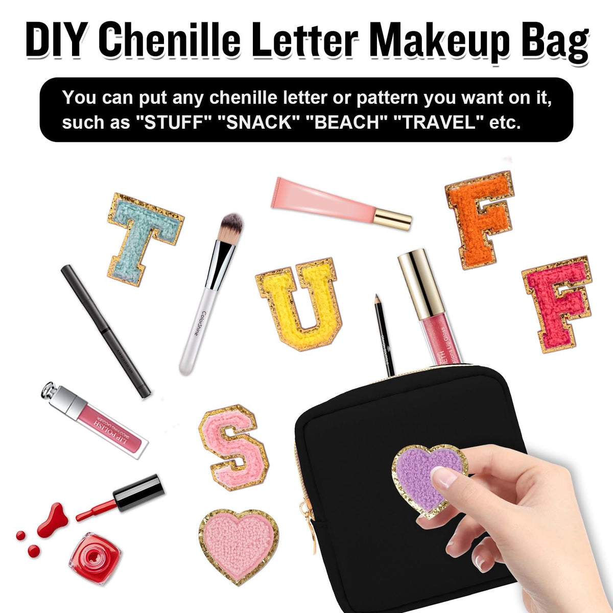 Waterproof Nylon Mini Makeup Bag for Purse Cosmetic Storage