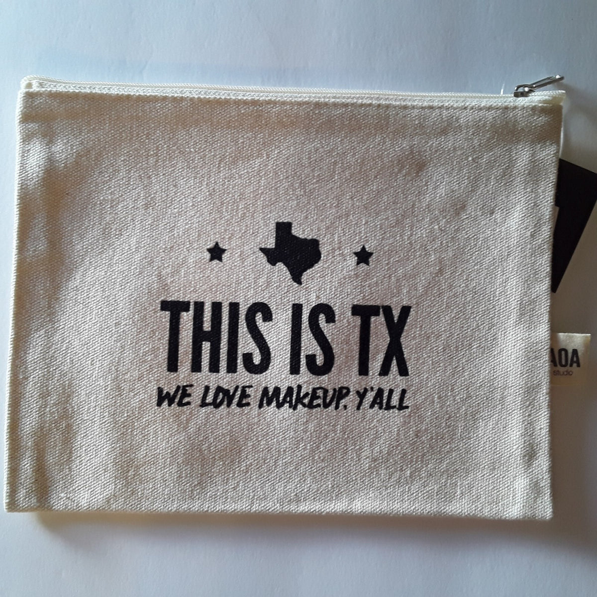 Texas-Themed Canvas Makeup Bag Set of 3 - Y'all Love Makeup Zipper Pouch