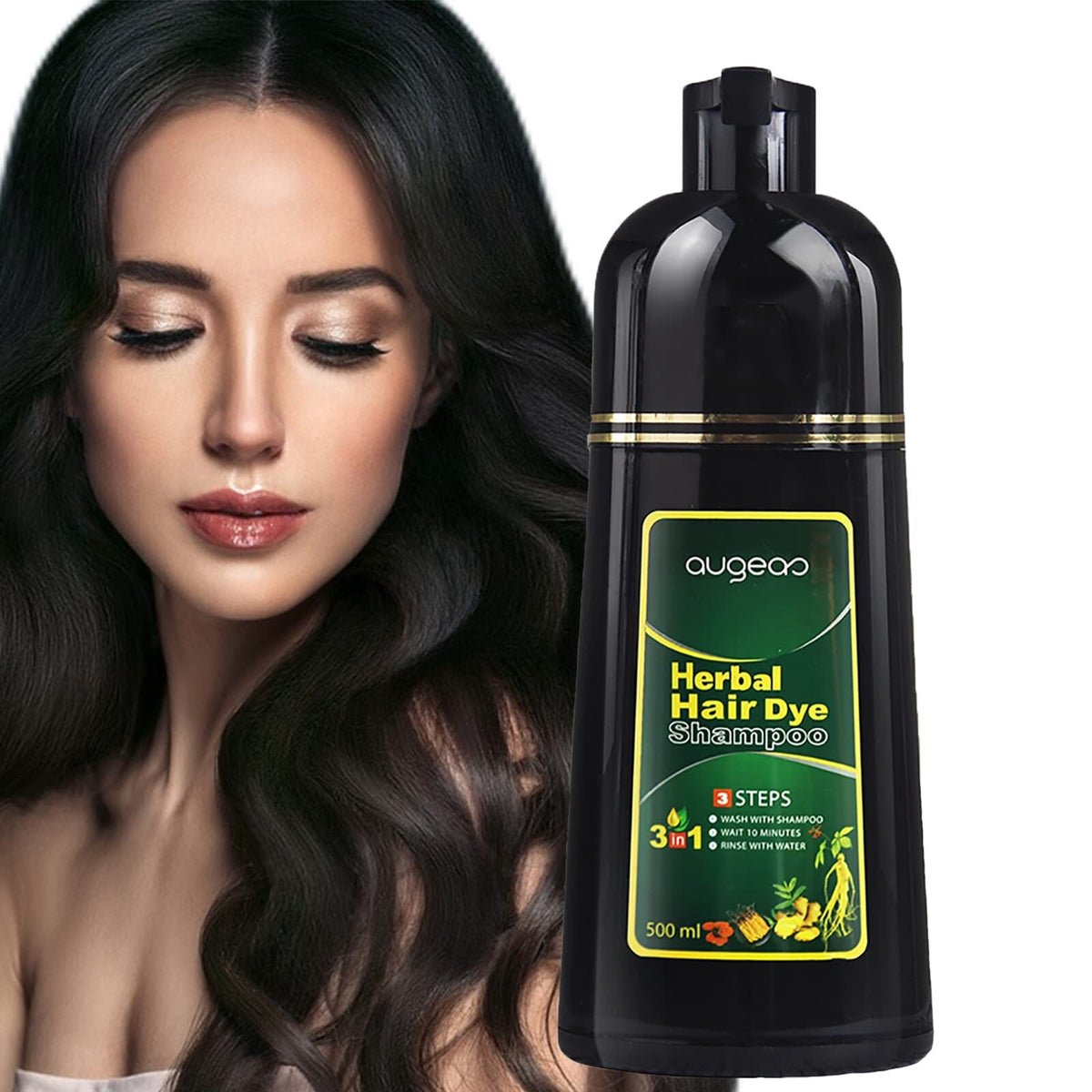 3-in-1 Hair Dye Shampoo 500ml - Multiple Shades