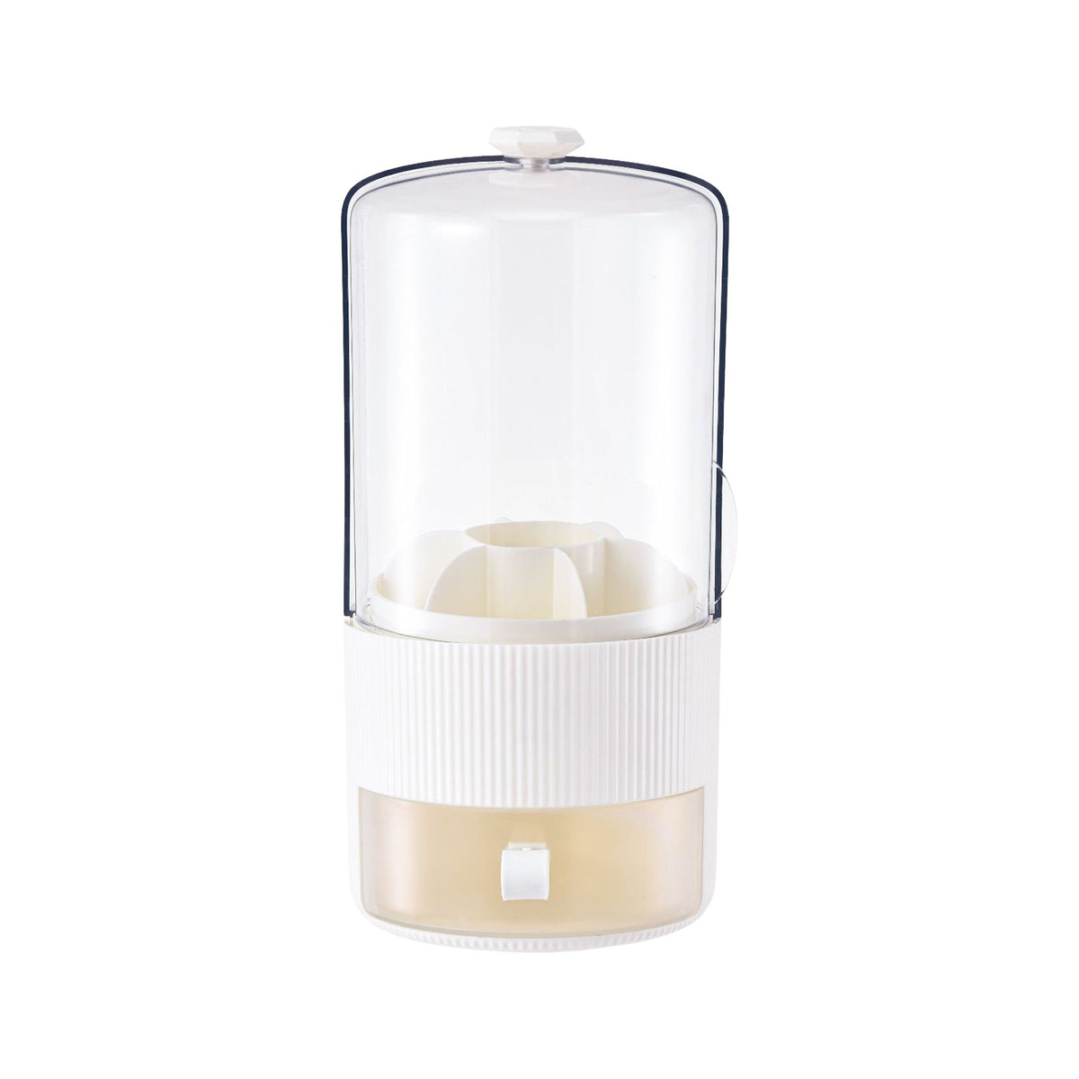 White Makeup Brush Organizer with Cover - Cosmetic Storage Container