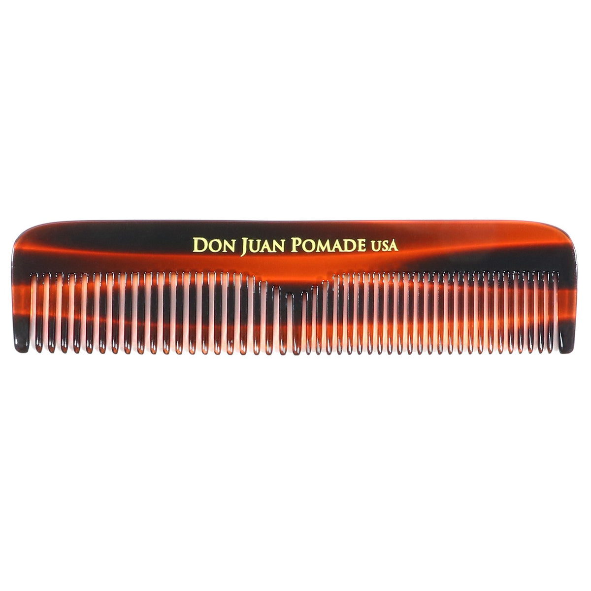 Don Juan Handmade Tortoise Pocket Comb 5-Inch Coarse & Fine Teeth