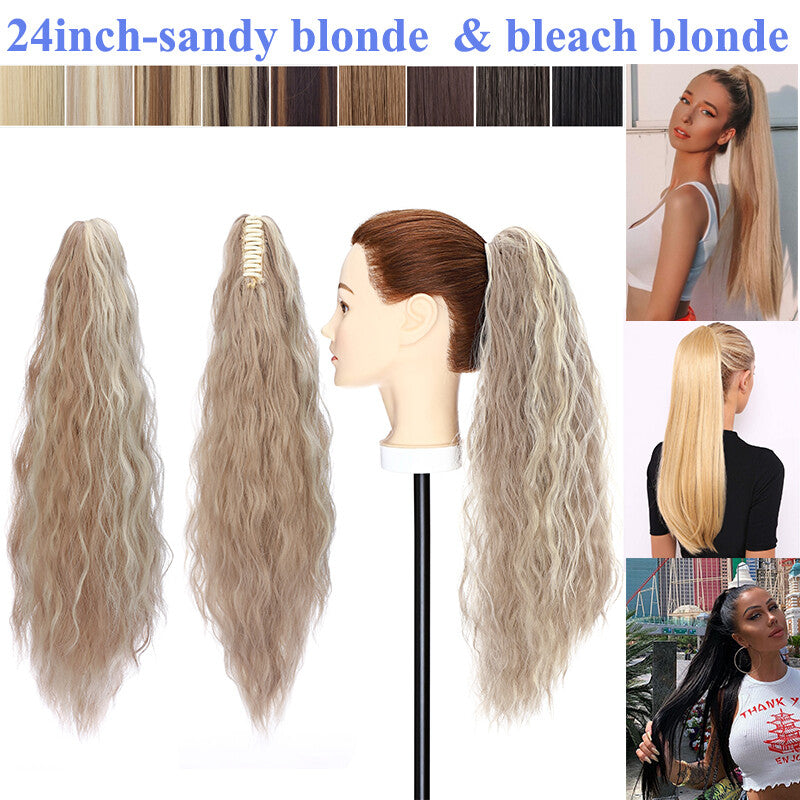 Extra Thick 12-Inch Clip-In Ponytail Hair Extension - Natural & Wavy