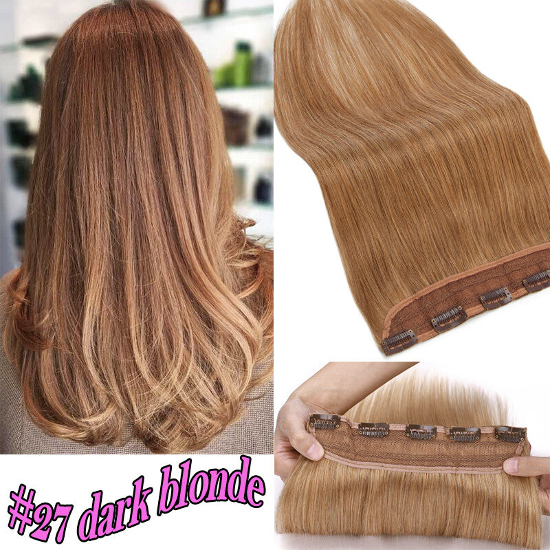 Clip-In Human Hair Extensions Thick & Full Head - Straight or Wavy