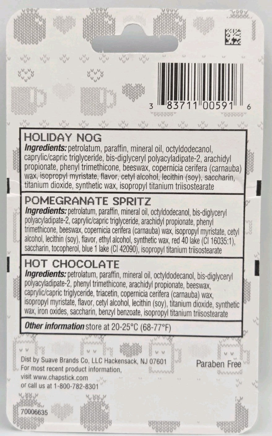 ChapStick Winter Lip Balm Set - 6 Flavors Holiday & Toasty Collection
