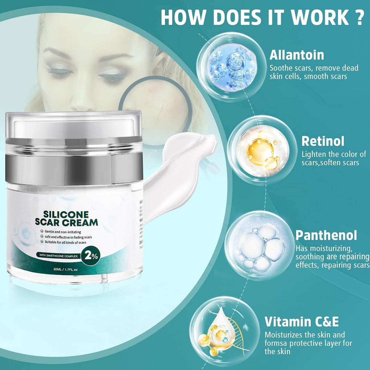 Silicone Scar Gel for Face & Body - Scar Removal & Skin Rejuvenation
