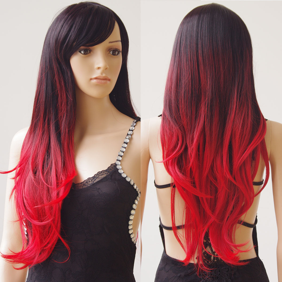 Long Ombre Wigs - Heat Resistant Synthetic Hair, Thick Full Wigs