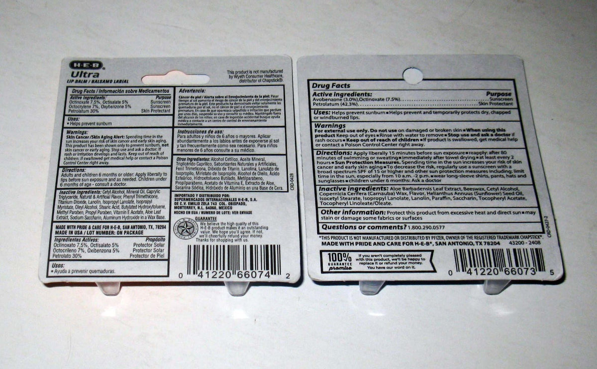 Lip Balm Set with SPF 15 & SPF 30 - Moisturizing Lip Care Duo