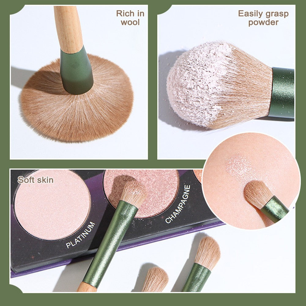 10Pcs Vegan Makeup Brush Set - Soft Fluffy Professional Cosmetic Tools