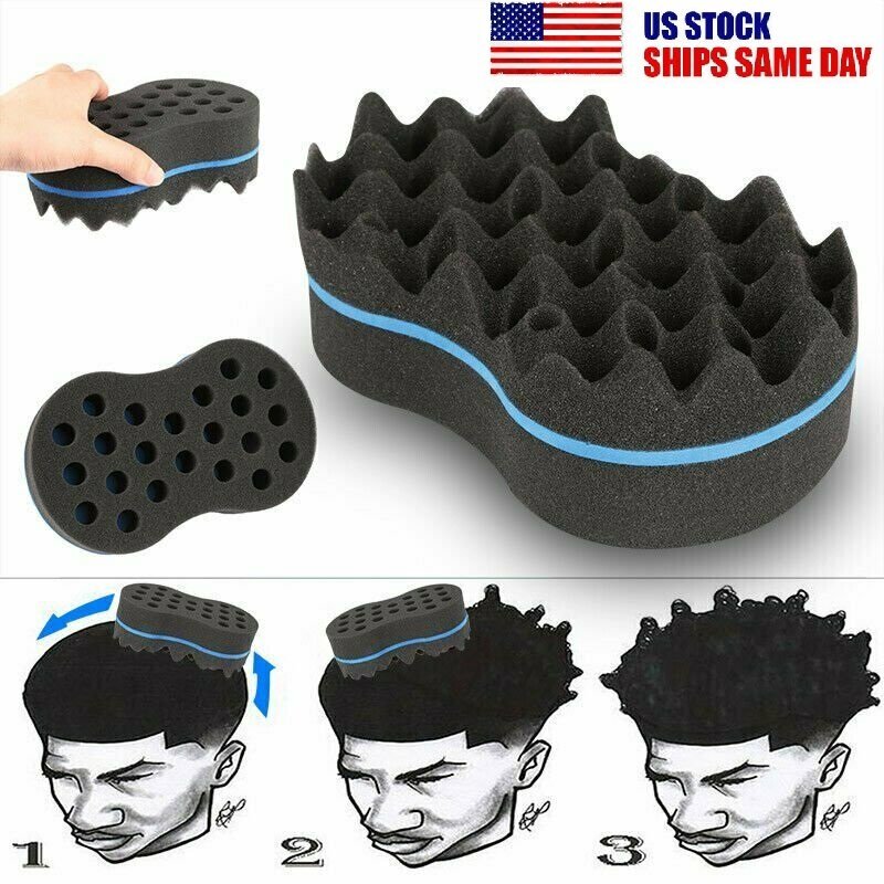 Double Side Barber Hair Brush Sponge Locking Afro Curl Twist Dreads