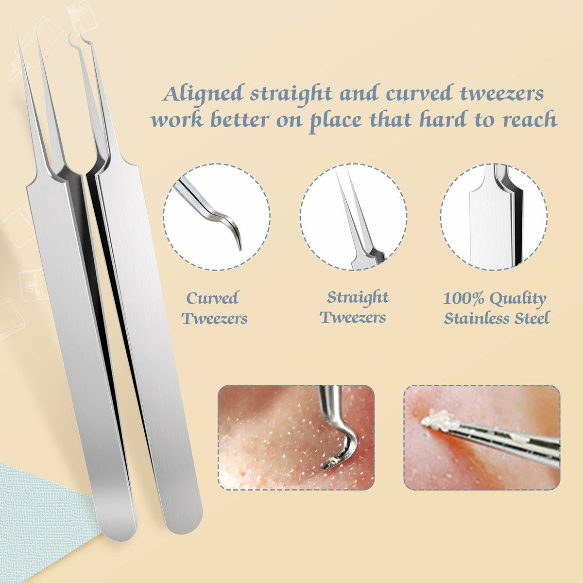 6-in-1 Blackhead Remover Kit for Face Acne Pimple Comedone Extraction Tools