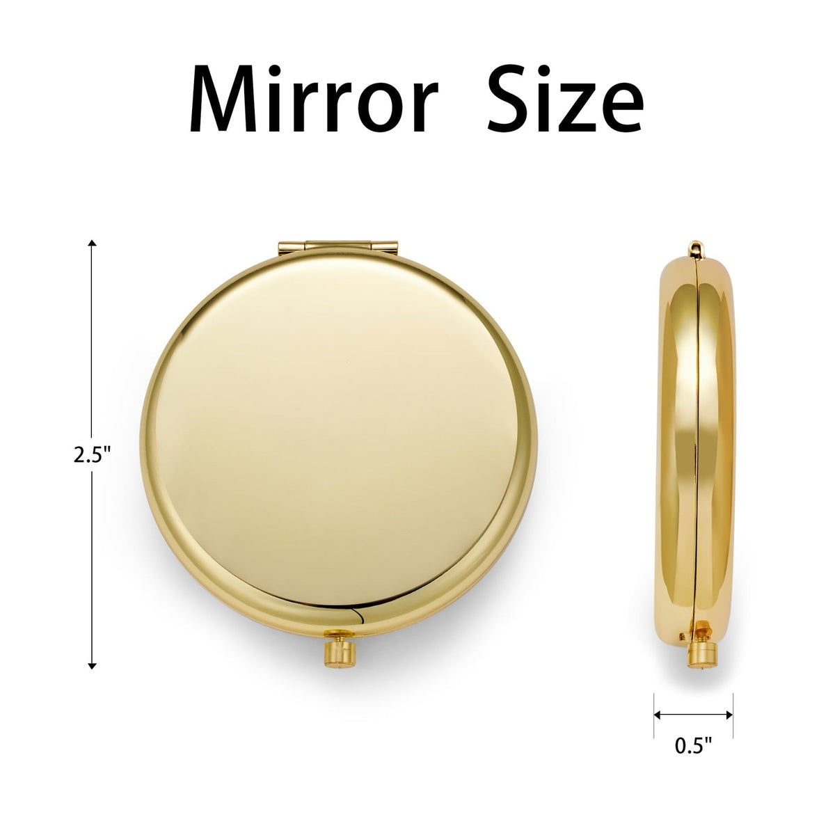 12 Pack Metal Compact Mirrors with 1X/2X Magnification - Gold, Travel Size